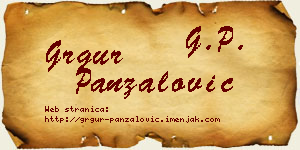 Grgur Panzalović vizit kartica